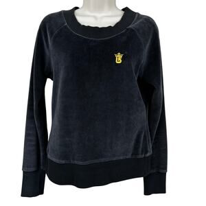 Burton Women's Sweater Sweatshirt Pullover Velour Crew Neck Black Size Small
